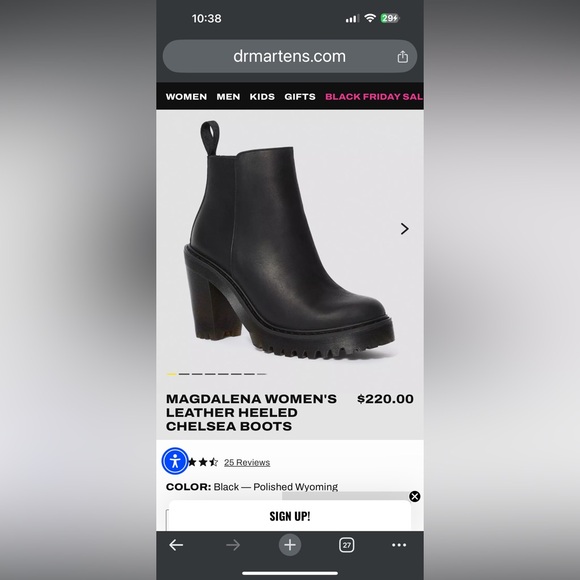 DrMartens Women’s Leather Heeled Chelsea Boots - Picture 1 of 4